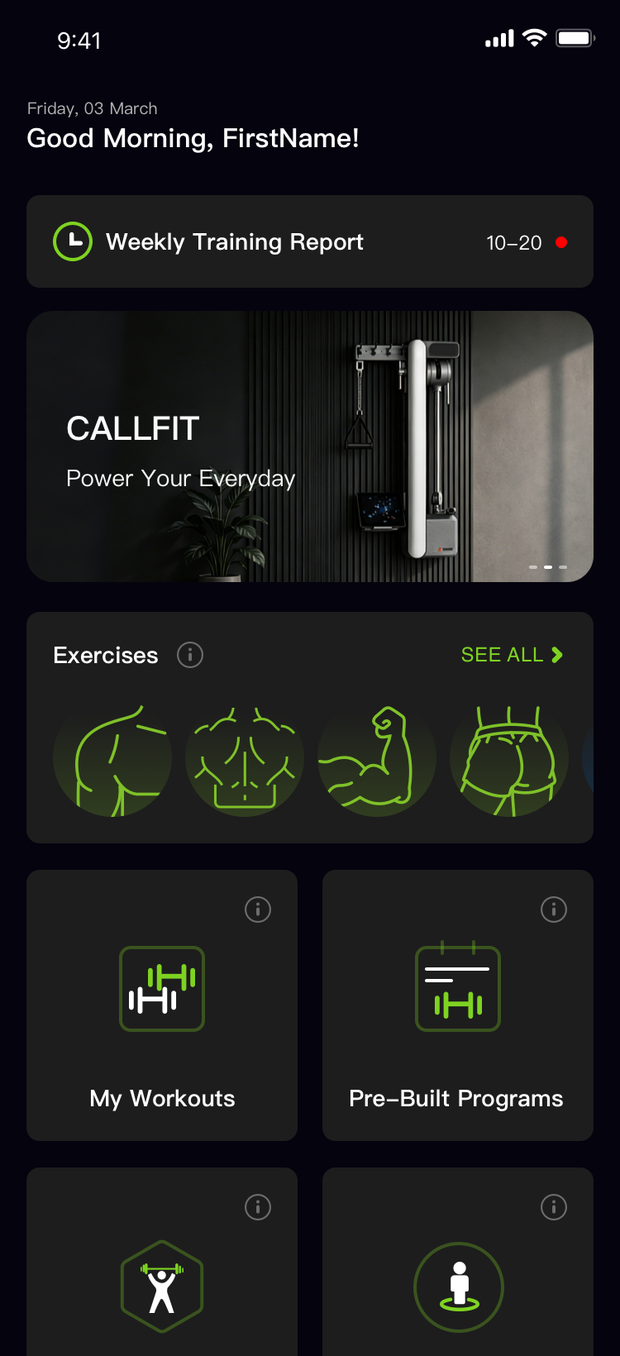 CALLFIT App 首页